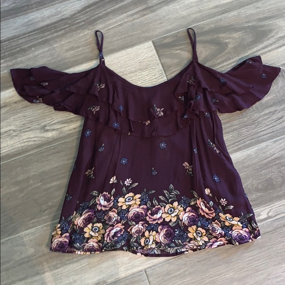 Blue Rain Tops - Cold Shoulder Top